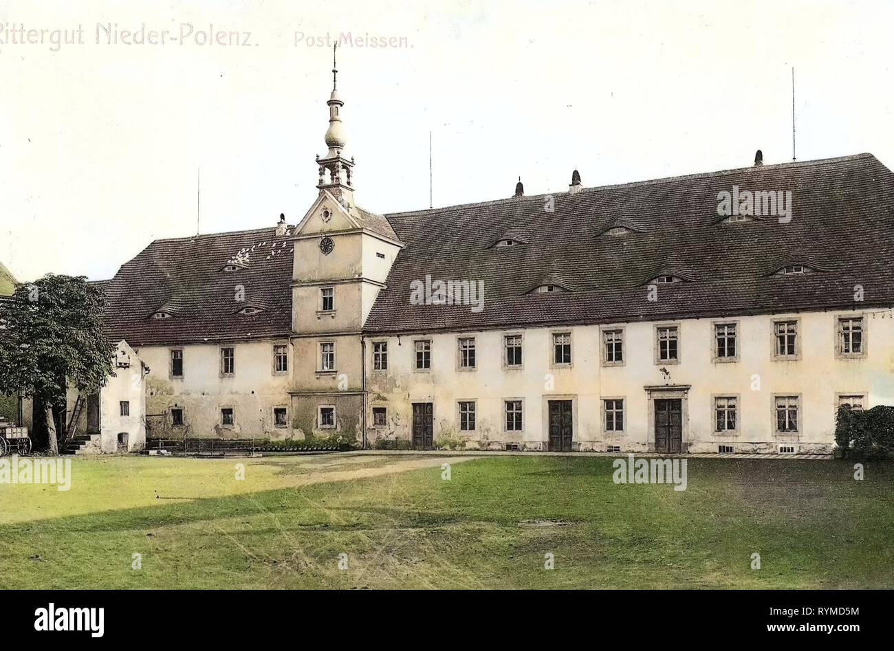 Niederpolenz Rittergut, 1906, Landkreis Meißen, Polenz, Allemagne Banque D'Images