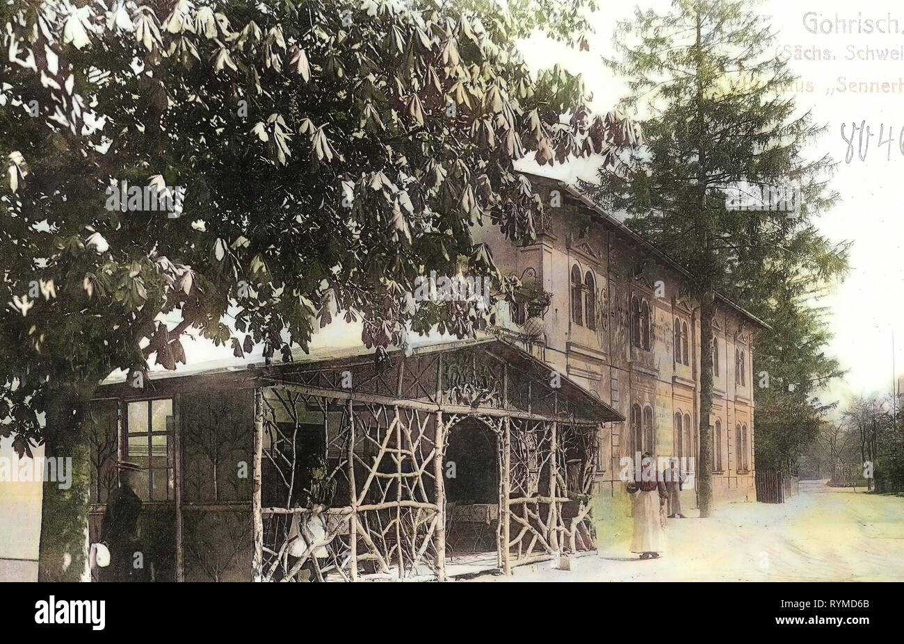 Bâtiments Spa en Saxe, l'histoire de Sayda, 1906, Sächsische Schweiz-Osterzgebirge, Sayda, Sennerhütte Kurhaus, Allemagne Banque D'Images