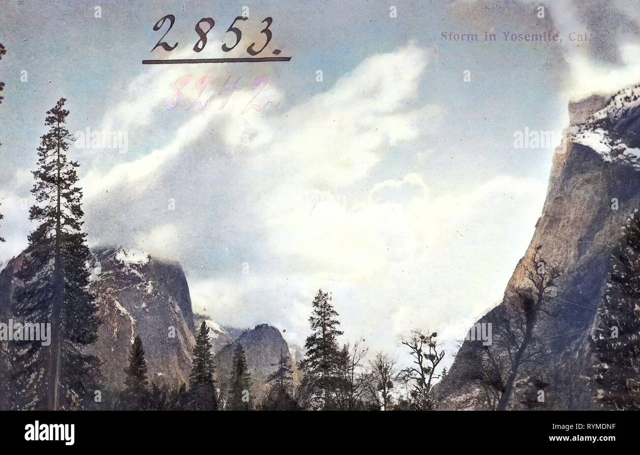 Yosemite National Park, Californie, 1906, Yosemite, Yosemite en tempête', États-Unis d'Amérique Banque D'Images