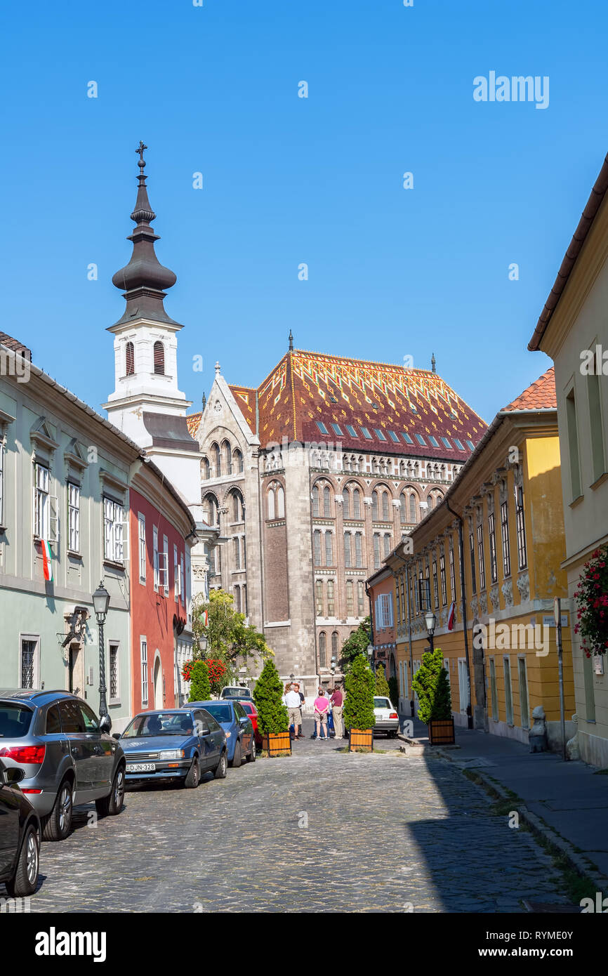 Archives nationales de Hongrie dans le quartier du château - Budapest Banque D'Images