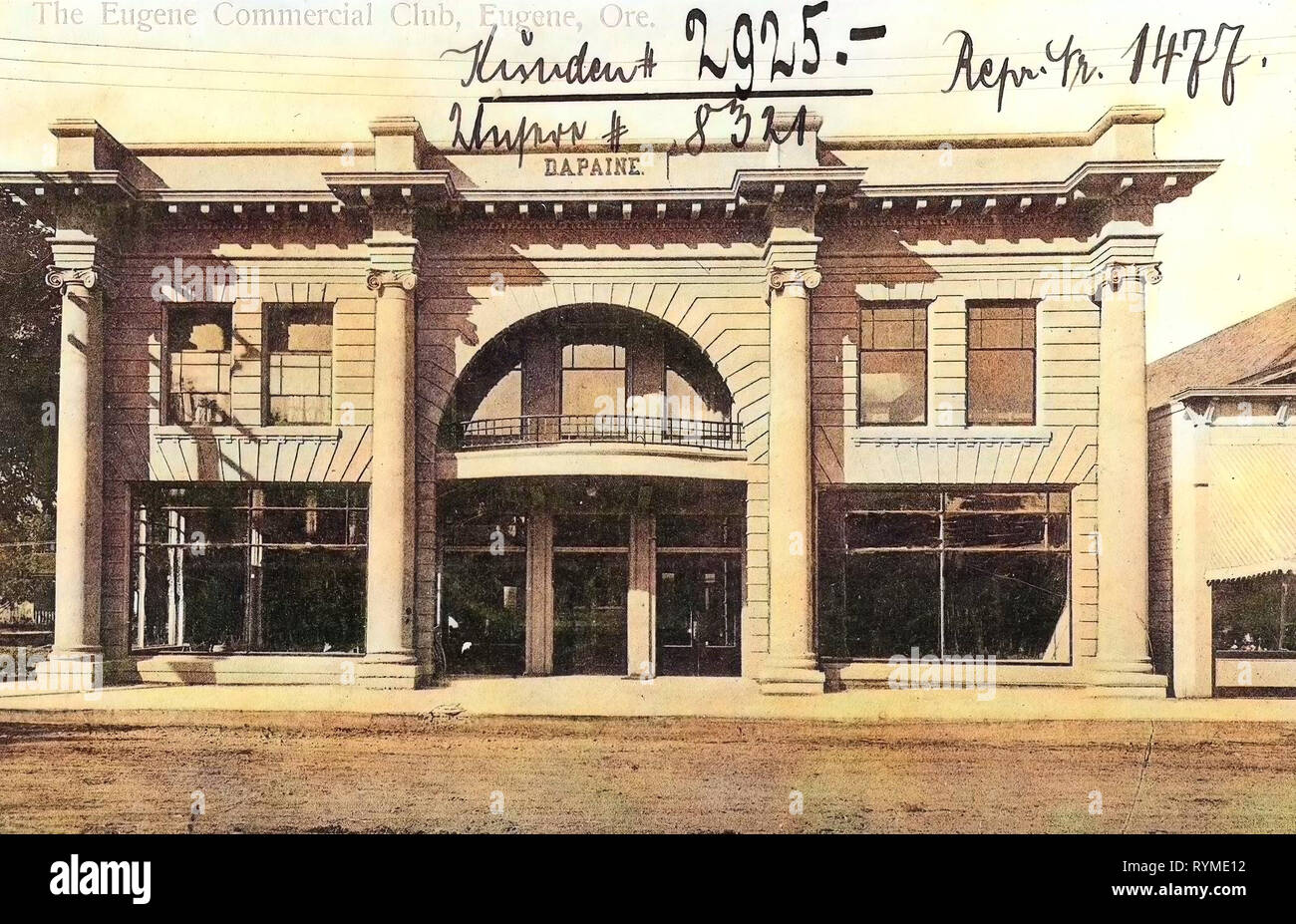 Bâtiments à Eugene, Oregon, 1906, Eugene, Oregon, le Commercial Club' Eugene, États-Unis d'Amérique Banque D'Images