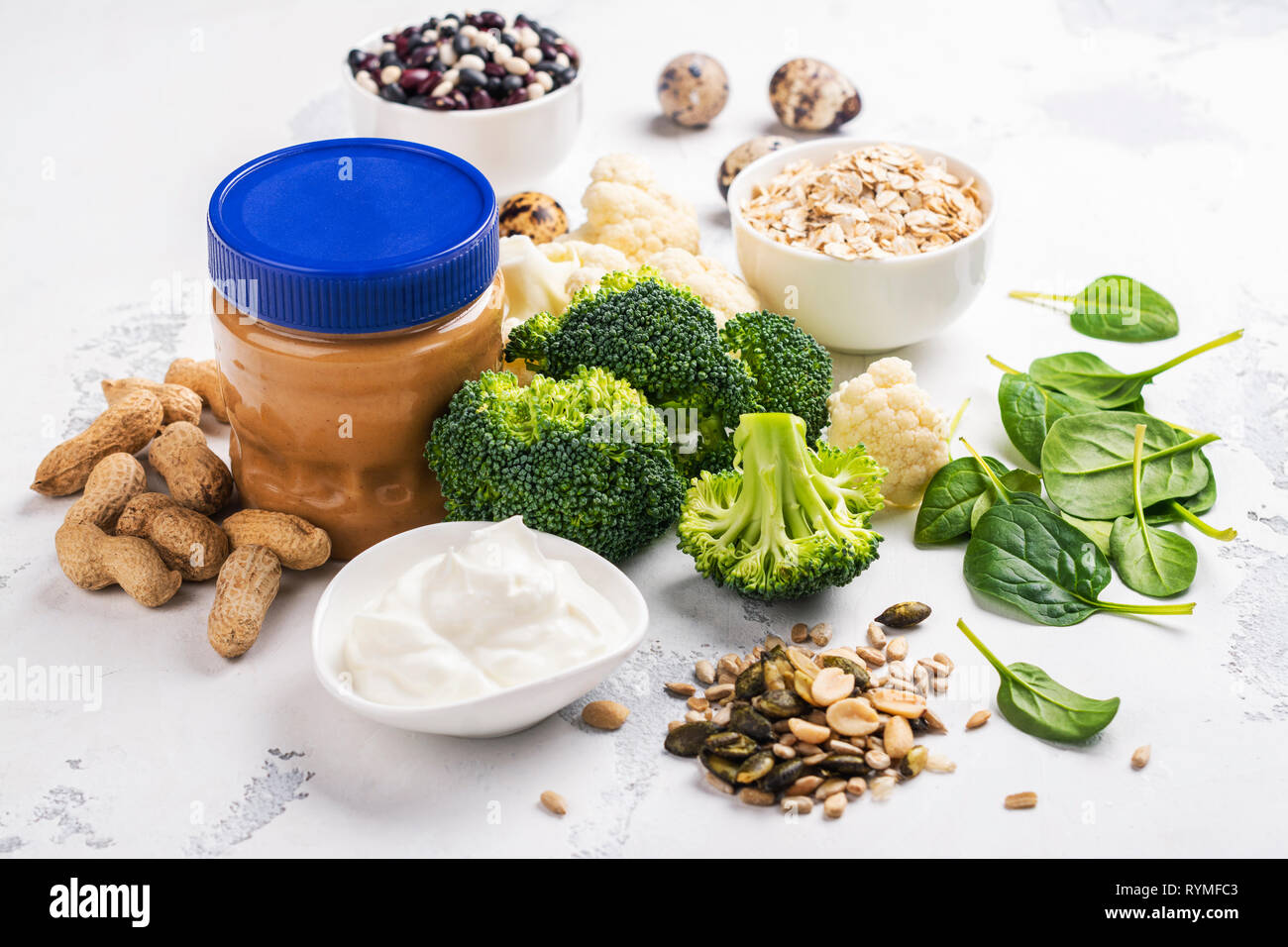 Diverses protéines sans viande Banque D'Images