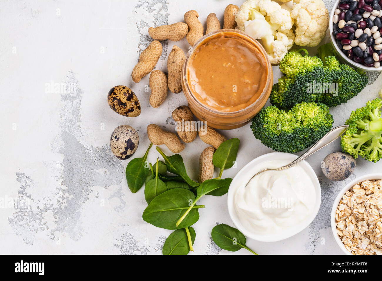 Diverses protéines sans viande Banque D'Images