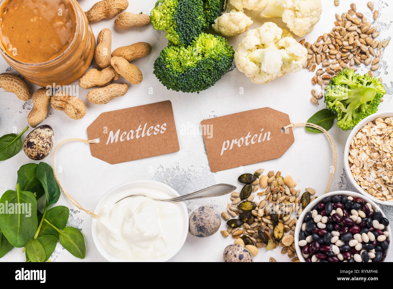 Diverses protéines sans viande Banque D'Images