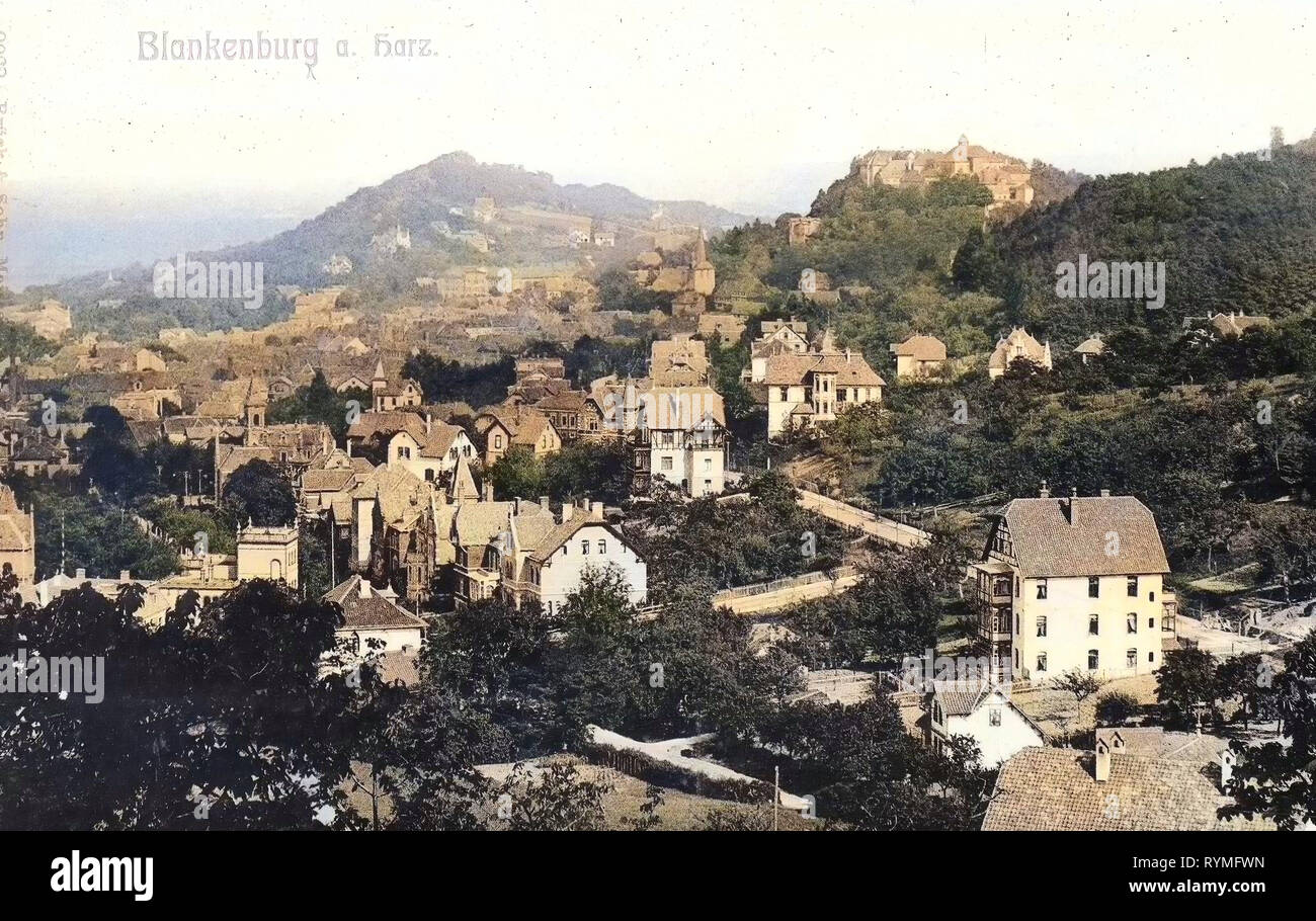 Bâtiments de Blankenburg (Harz), 1907, la Saxe-Anhalt, Blankenburg, Allemagne Banque D'Images