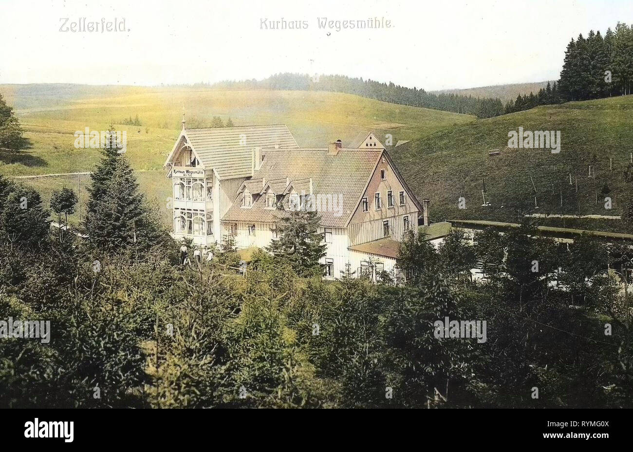 Mills en Basse-Saxe, Spa les bâtiments en Allemagne, 1907, Basse-Saxe, Zellerfeld, Wegesmühle Kurhaus Banque D'Images