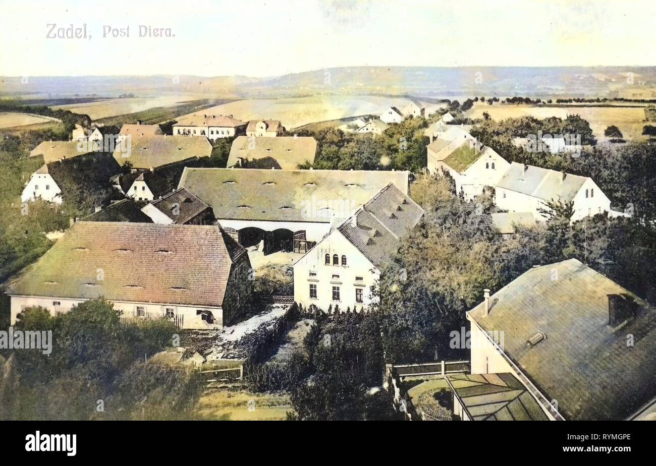 Zadel, bâtiments en Landkreis Meißen, 1908, Landkreis Meißen, Allemagne Banque D'Images