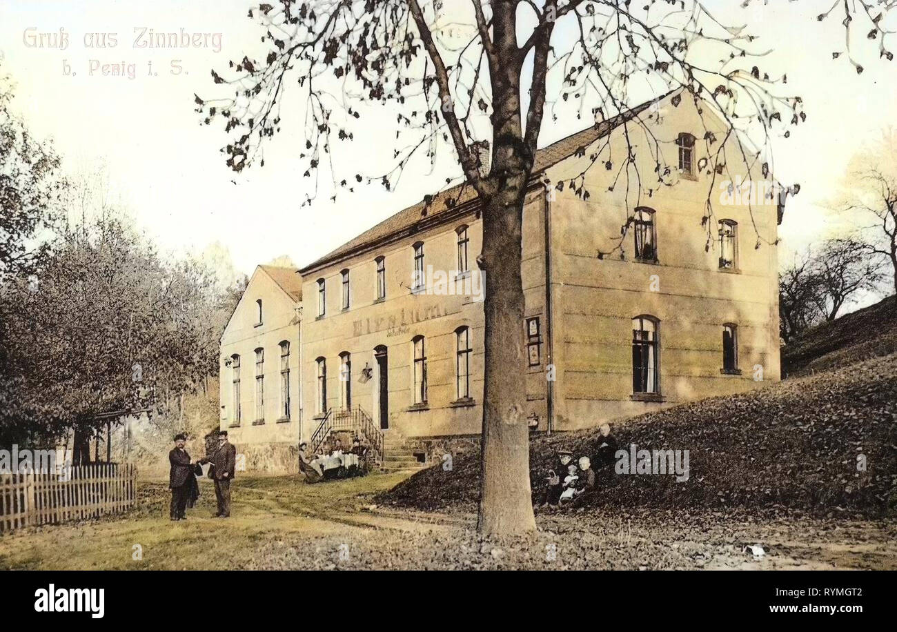 Bâtiments de Mettmann, 1908, Landkreis Mittelsachsen, Zinnberg Haus, Elysium, Allemagne Banque D'Images