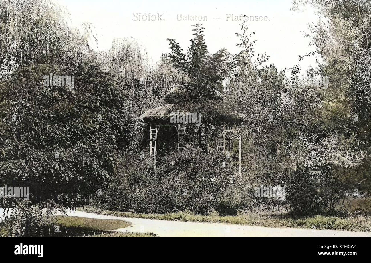 Parcs à Siófok, 1908, de Somogy, Siofok, Plattensee, Uferpark Banque D'Images