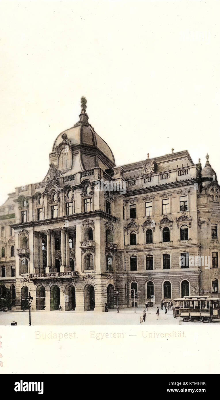 Universités et collèges à Budapest, les tramways à Budapest, 1908, Budapest, Hongrie, Universität Banque D'Images