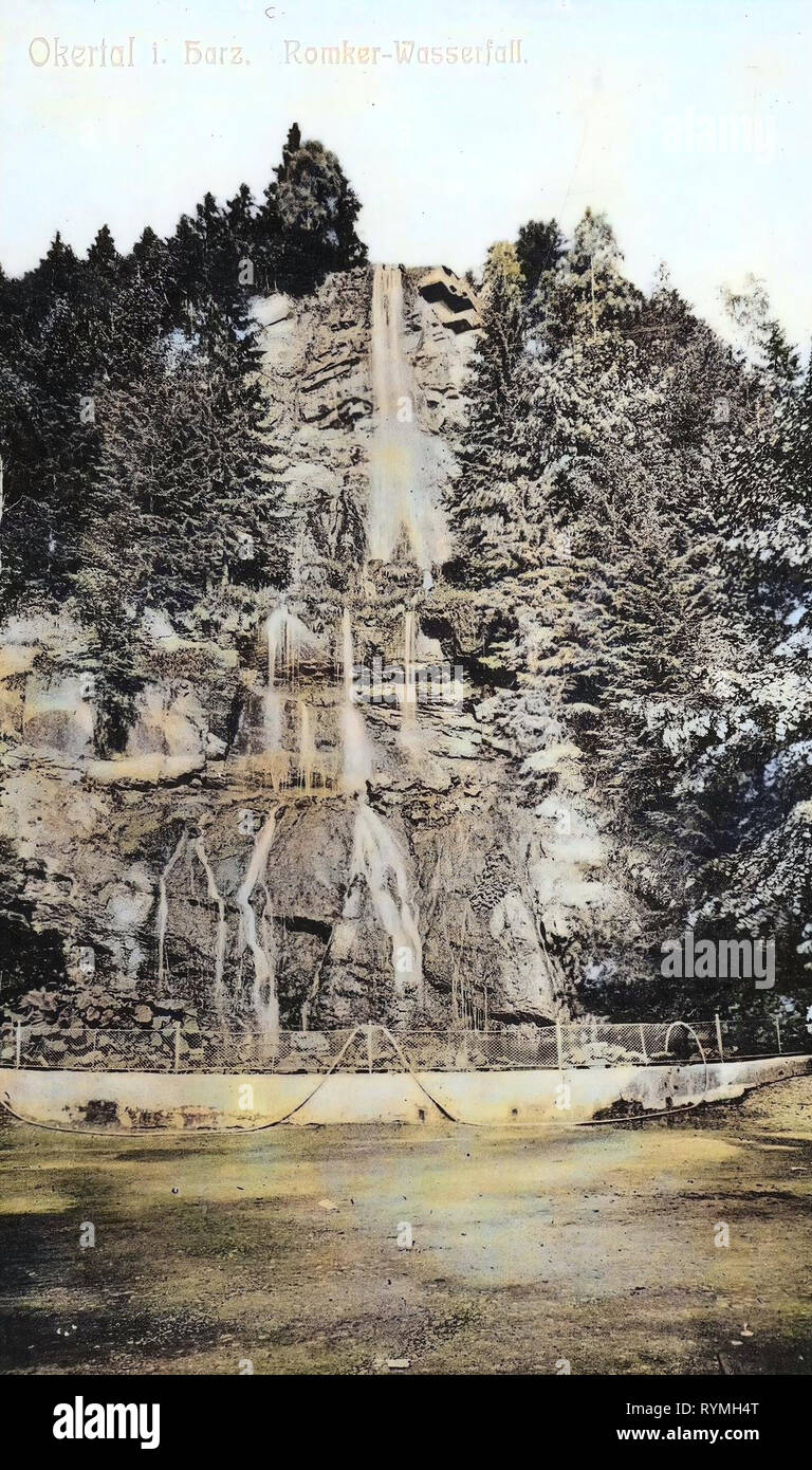 Romker Wasserfall, 1908, Basse-Saxe, Allemagne, Okertal Banque D'Images