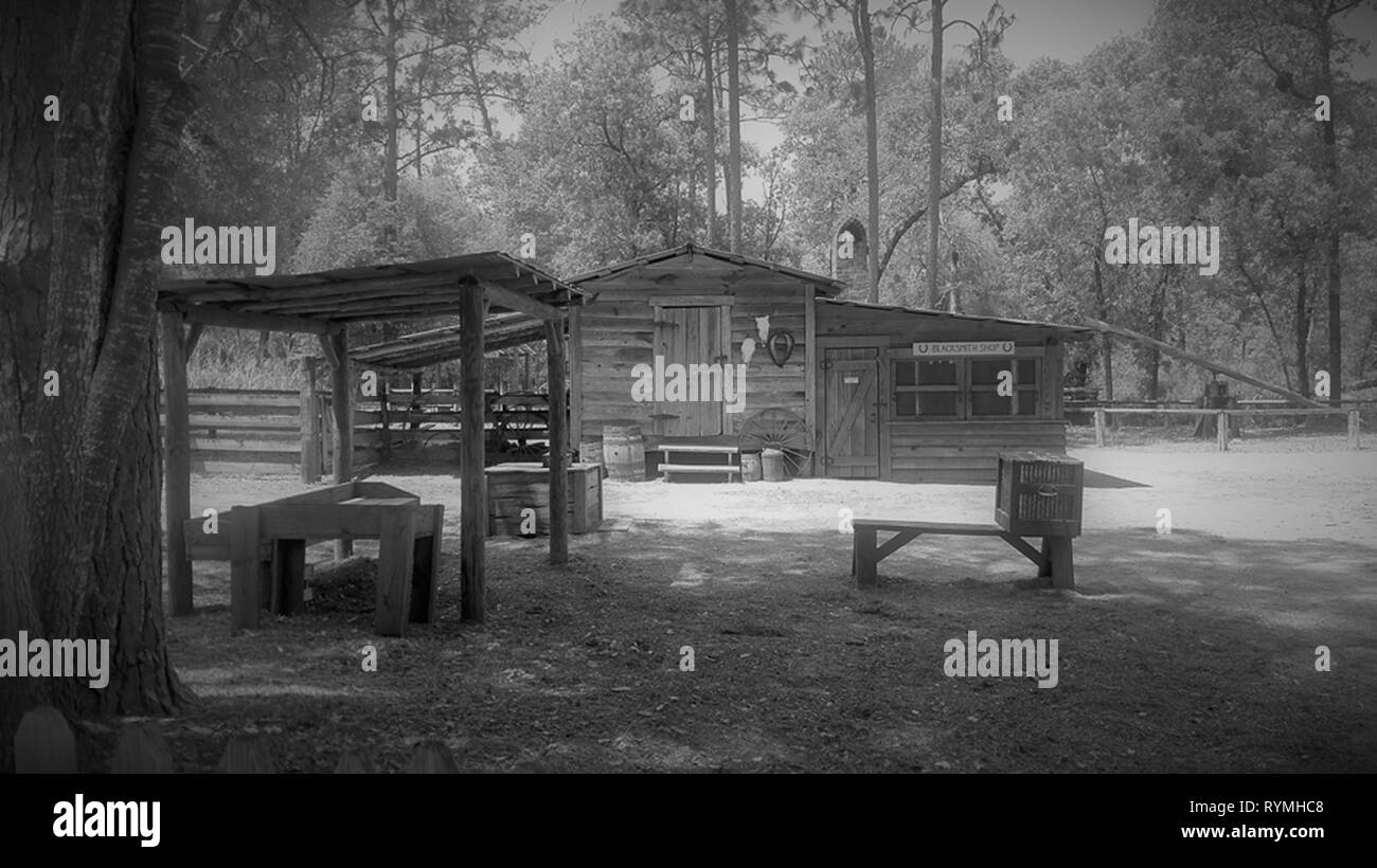 C'est une ancienne forge déplacé vers le Silver Springs State Park de Silver Springs, Floride Banque D'Images