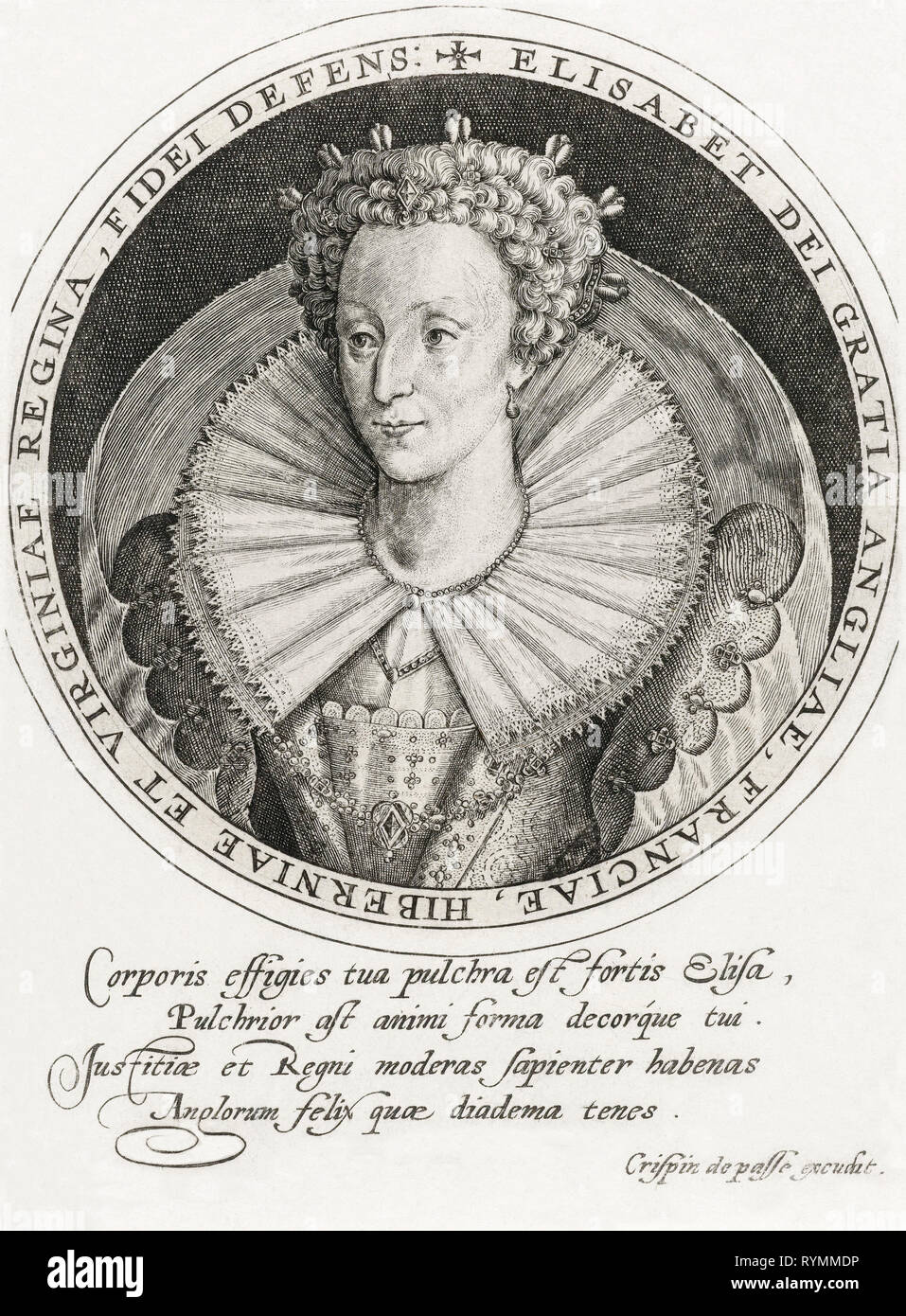 Elizabeth I, alias la reine vierge, Gloriana ou bonne reine Bess, 1533 - 1603. Reine d'Angleterre et l'Irlande. Banque D'Images