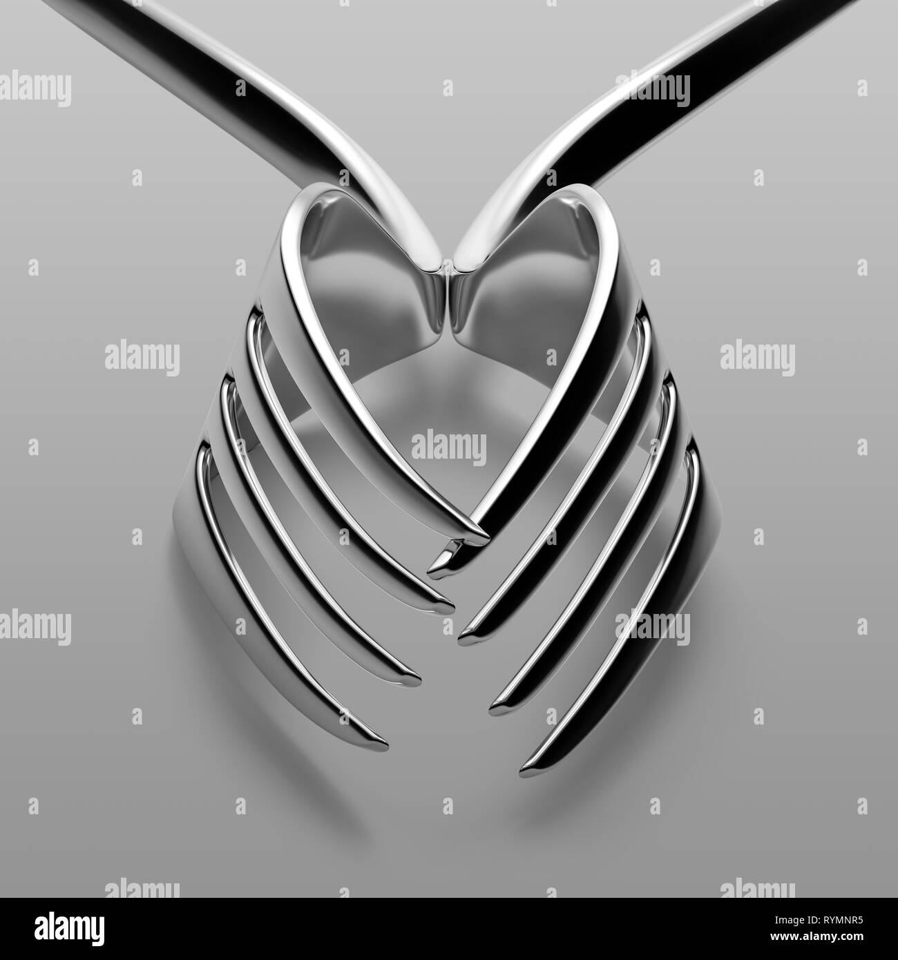 Fourche silhouette cardiaque Banque D'Images