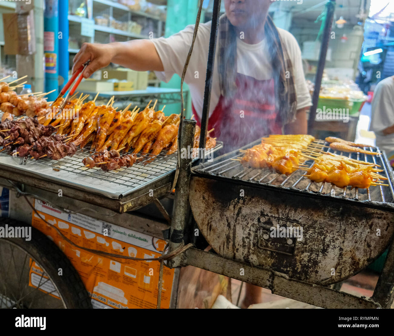 L'alimentation de rue à Bangkok, Thaïlande Banque D'Images