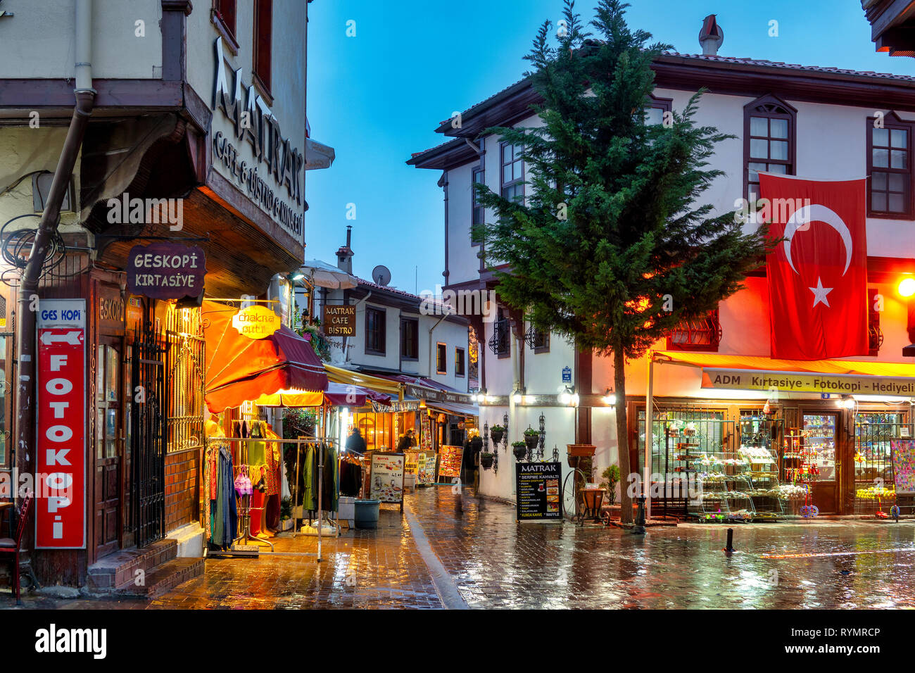 Rues dans le quartier Hamamönü, Ankara, Turquie Banque D'Images