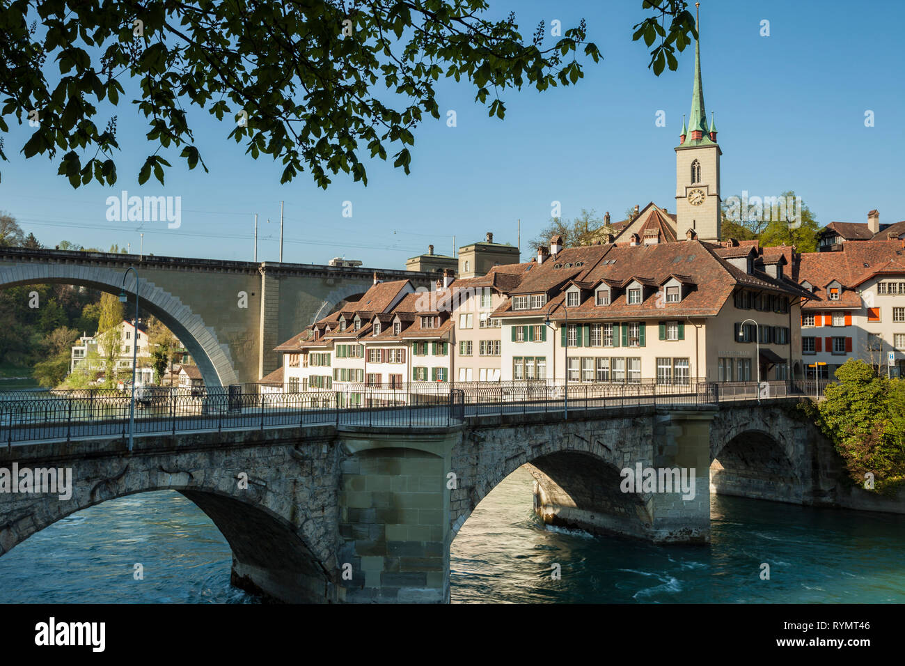 Matin de printemps à Berne, la capitale de la Suisse. Banque D'Images