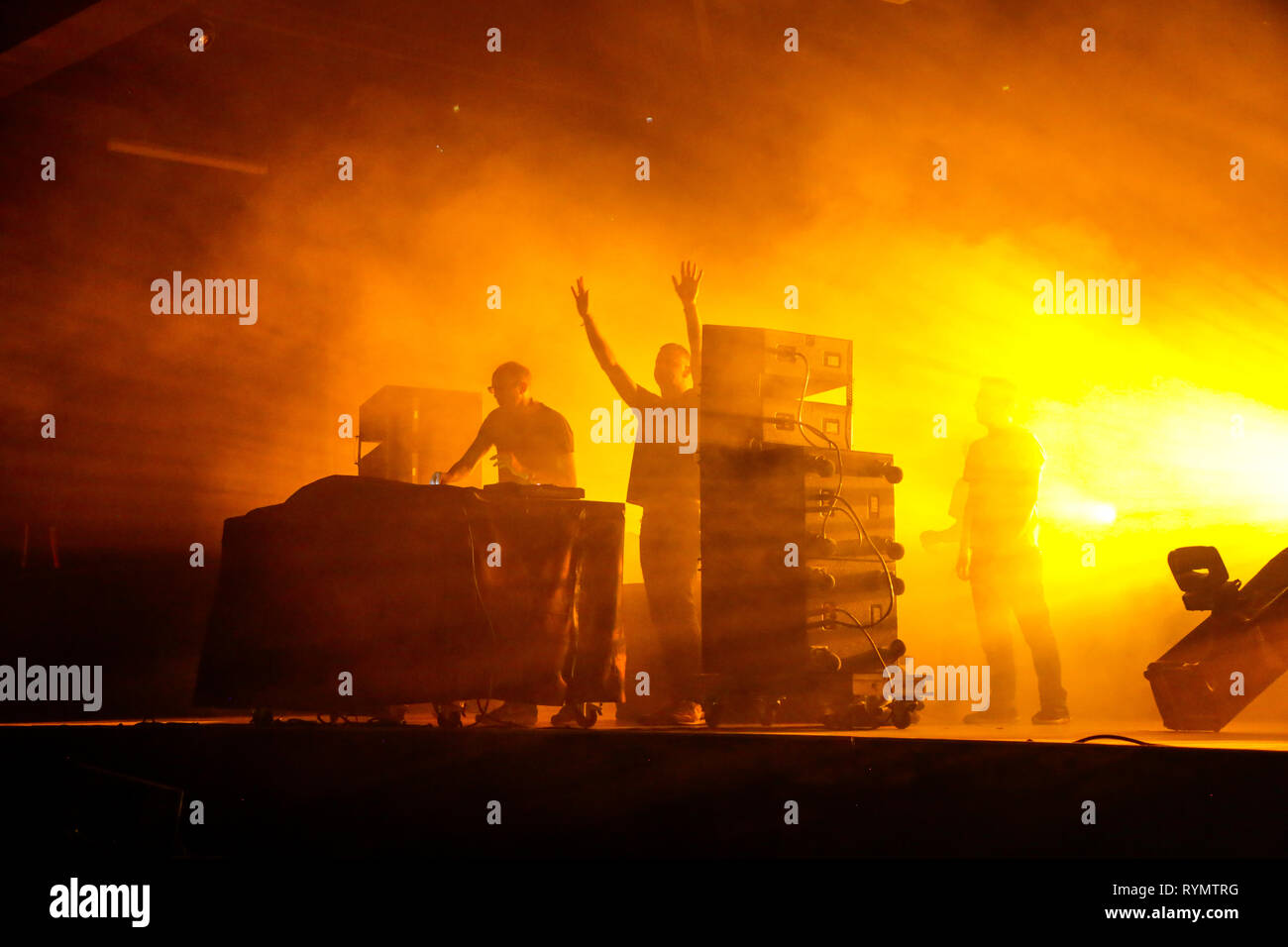 Les Chemical Brothers en concert live à l'Officine Grandi Riparazioni, à Turin, Piémont, Italie, juillet 2017 Banque D'Images