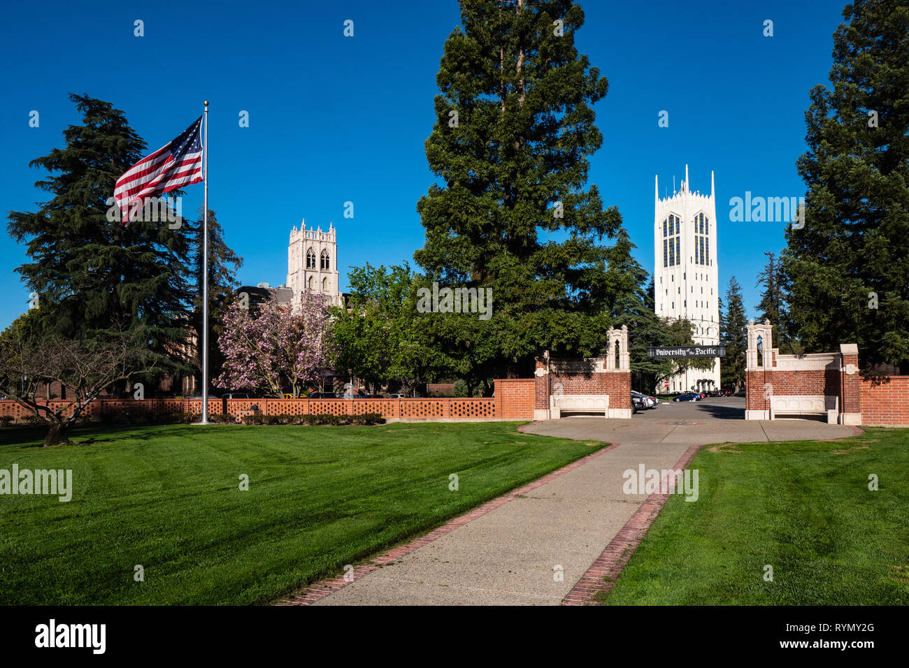 Campus de l'Université du Pacifique, en Californie Banque D'Images