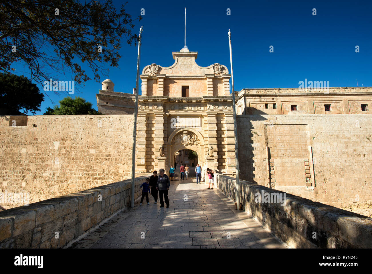 La porte principale, Mdina, Malte, Banque D'Images