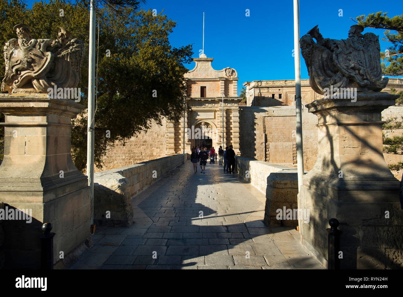 La porte principale, Mdina, Malte, Banque D'Images