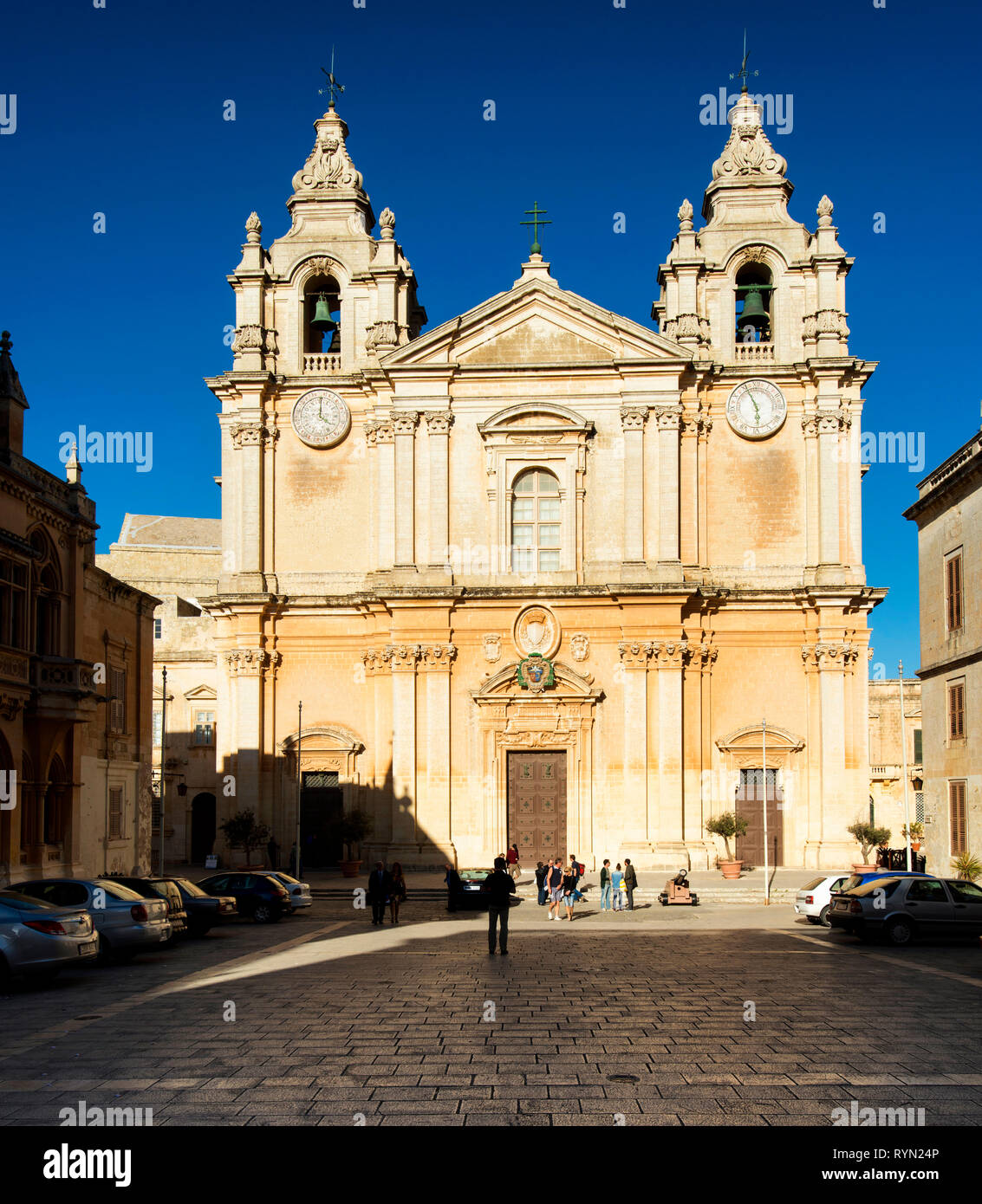 La Cathédrale St Paul, Mdina, Malte, Banque D'Images