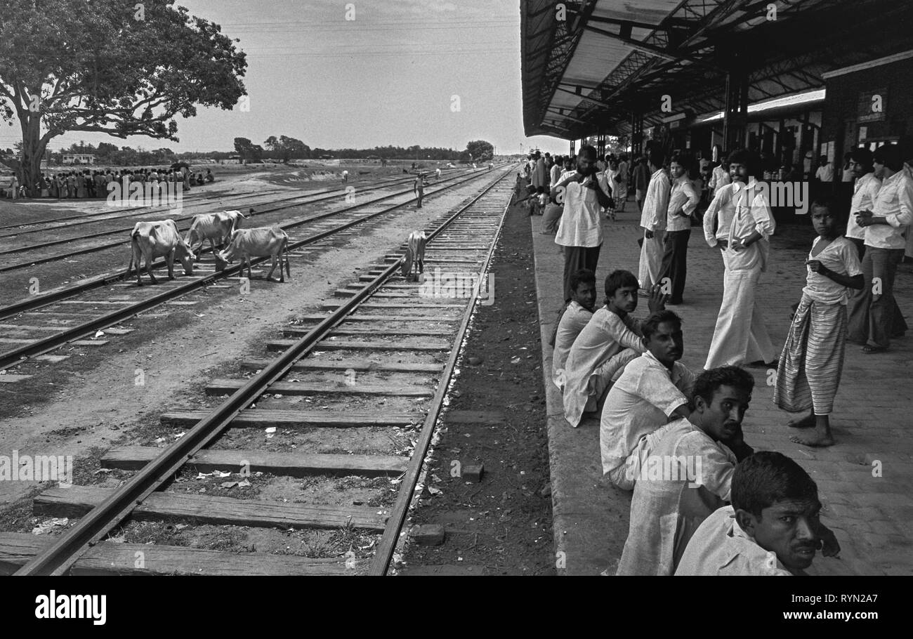 16/18 Ullapara gare ouest du Bangladesh, 1981. Banque D'Images