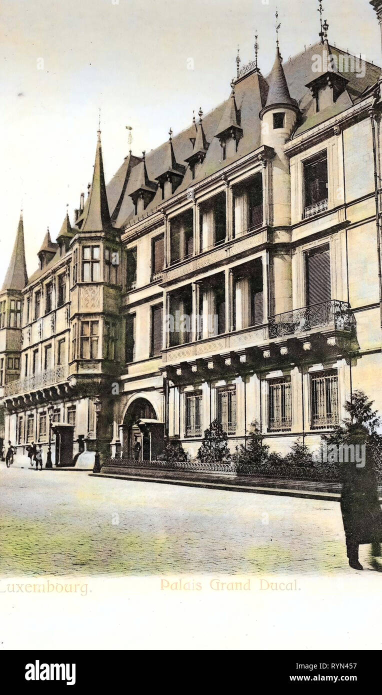 1904, Luxembourg District, cartes postales de la ville de Luxembourg, Palais grand-ducal (Luxembourg), Luxembourg, Palais grand-ducal Banque D'Images