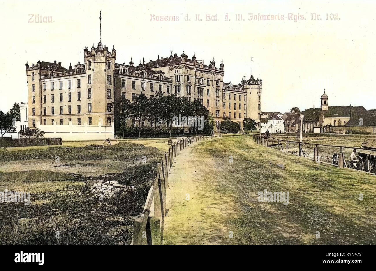 Les installations militaires de l'Allemagne, l'Infanterie-Regiment König Ludwig III. von Bayern (3. Königlich Saxon) n° 102, 1904, Landkreis Görlitz, Zittau, Kaserne des II. Bataillon des III. Infanterie Regiment 102, Nr. Banque D'Images