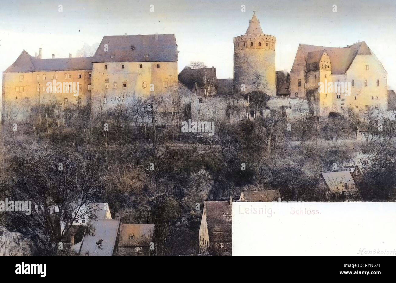 Burg Mildenstein, 1904, Landkreis Mittelsachsen, Leisnig, Schloß, Allemagne Banque D'Images