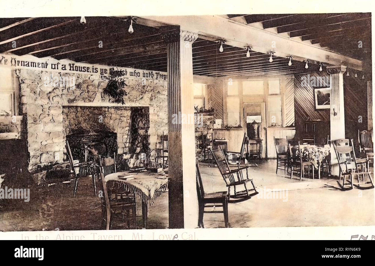 Chambres dans la Californie, Mont Lowe, 1905, chemin de la Californie, Mt. Lowe Alpine, dans la taverne, calcarea', États-Unis d'Amérique Banque D'Images
