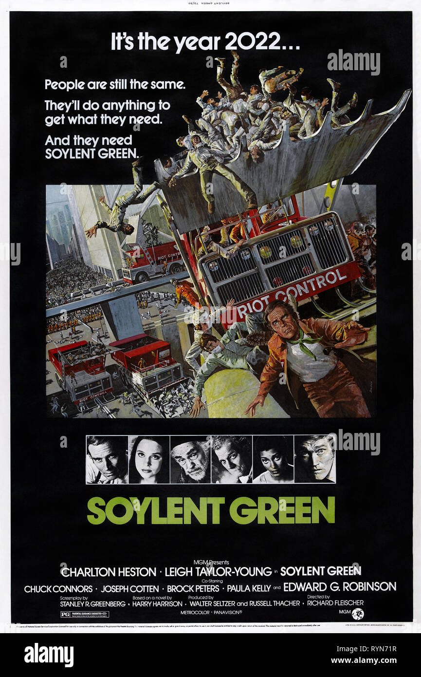Affiche de film, Soylent Green, 1973 Banque D'Images