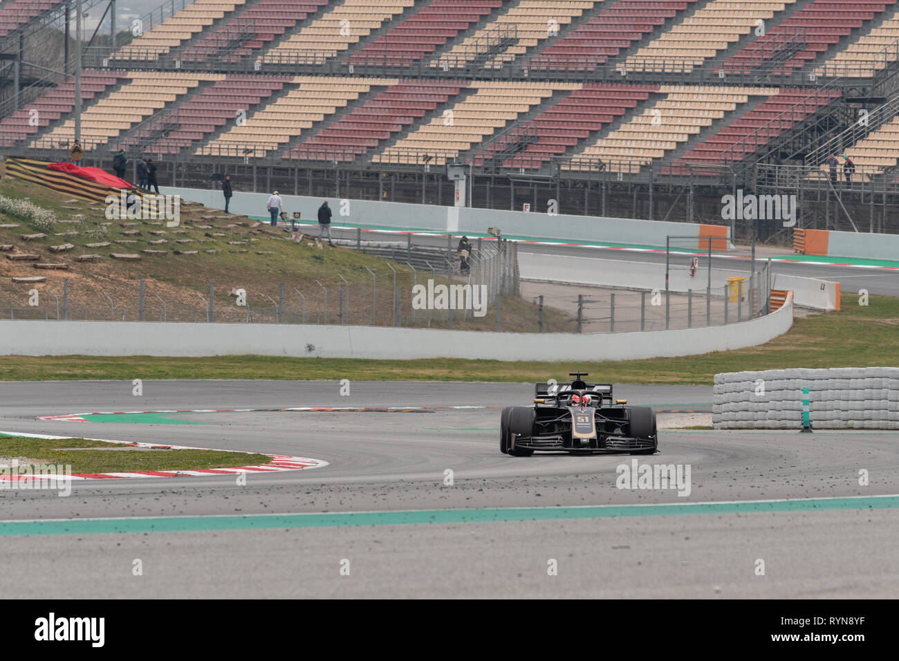 Barcelone, Espagne. Feb 20th, 2019 - Pietro Fittipaldi du Brésil la conduite (51) Haas F1 Team sur trois journées circuit de F1 les essais d'hiver, au circuit de Cat Banque D'Images