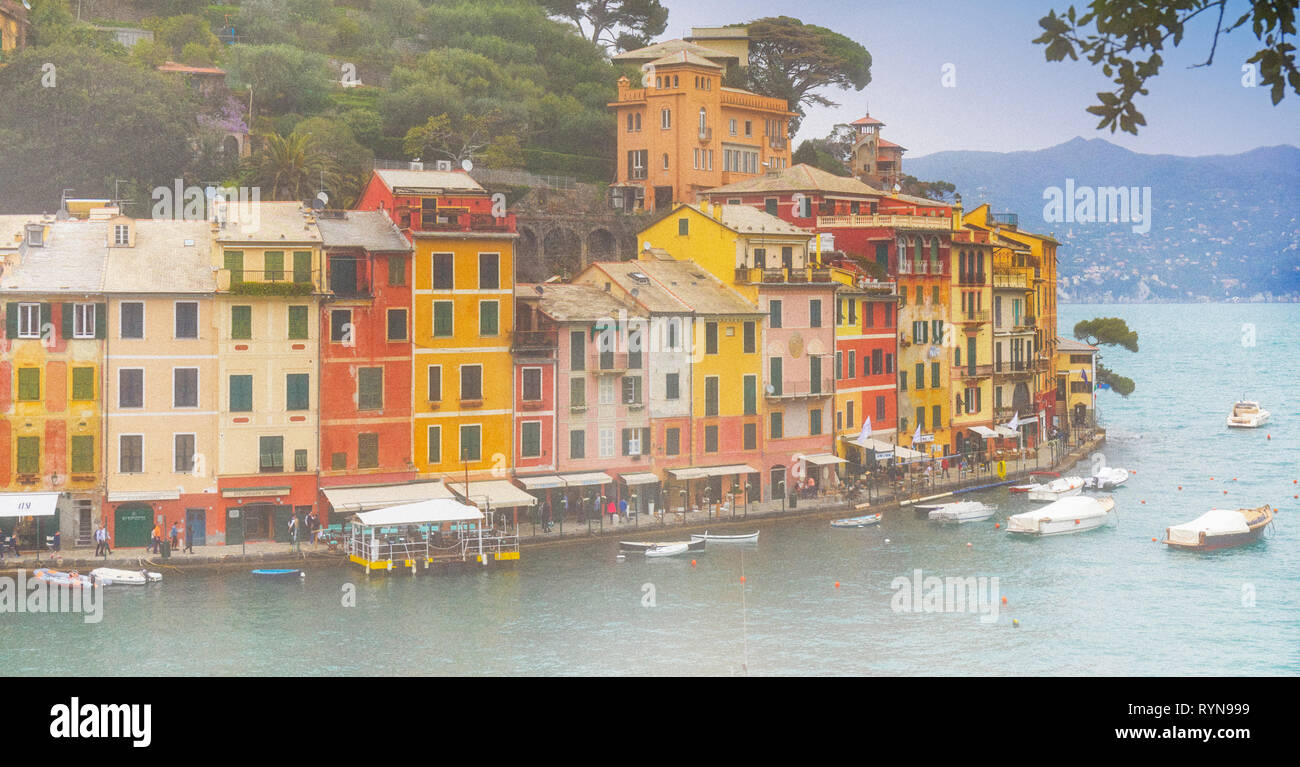 Portofino, Province de Gênes, Ligurie, Riviera Italienne, Italie. Banque D'Images