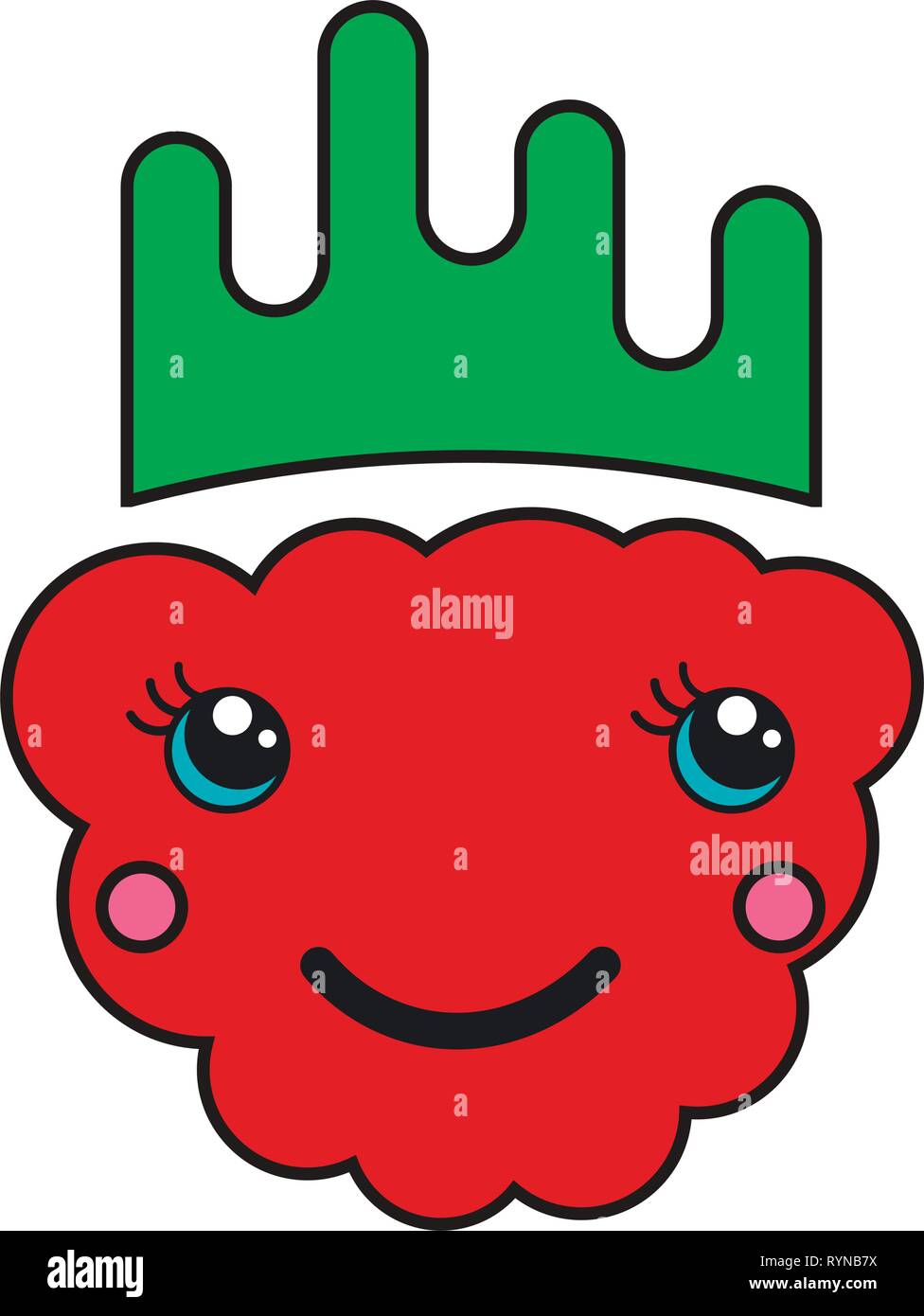 Style enfantin moderne image vectorielle à la framboise isolé sur blanc. Illustration de Vecteur