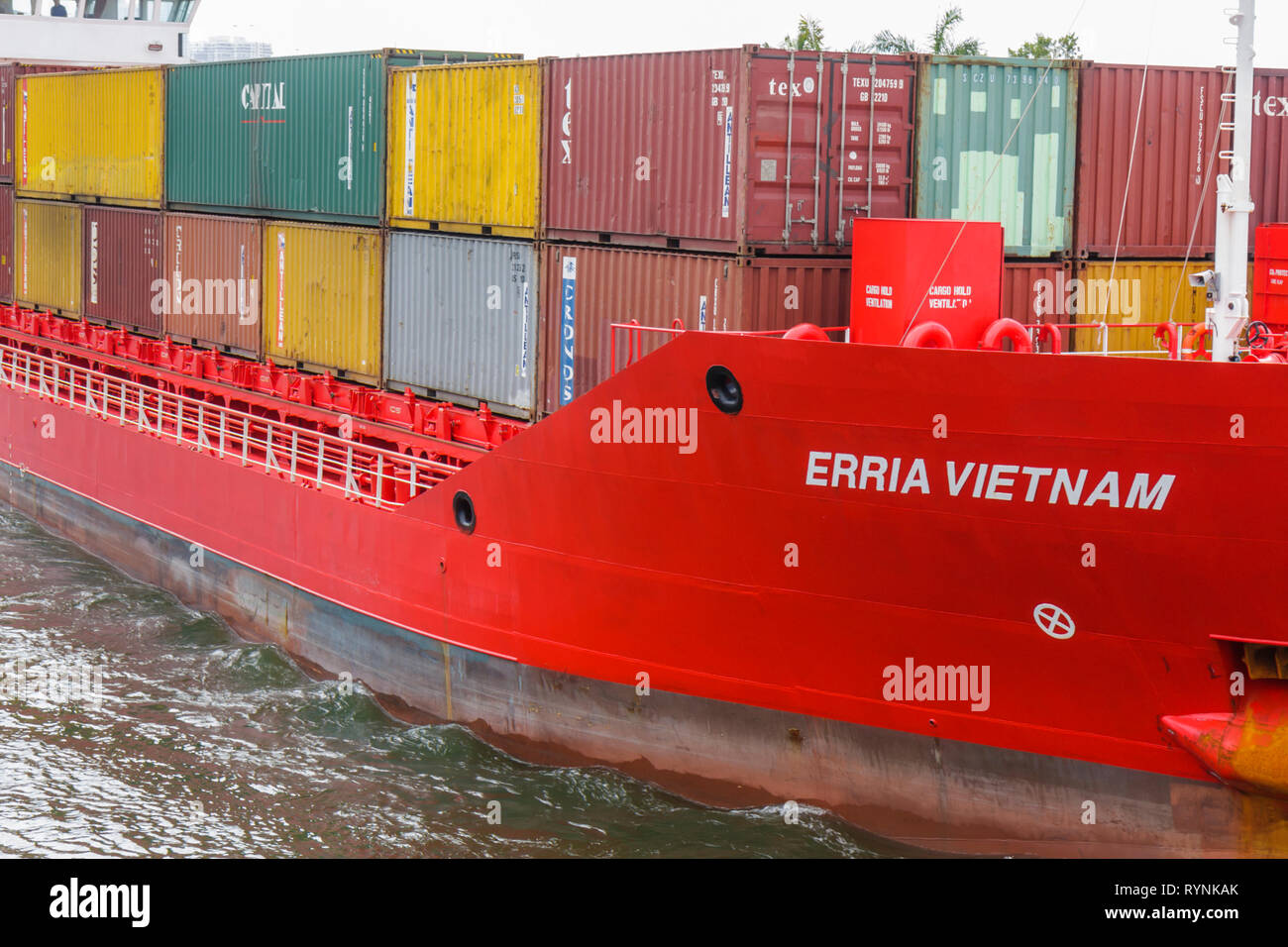 Miami Florida,Miami River,Shippingcontainer,navire,cargo,transport,navigation,Erria Vietnam,bateau,FL090202144 Banque D'Images