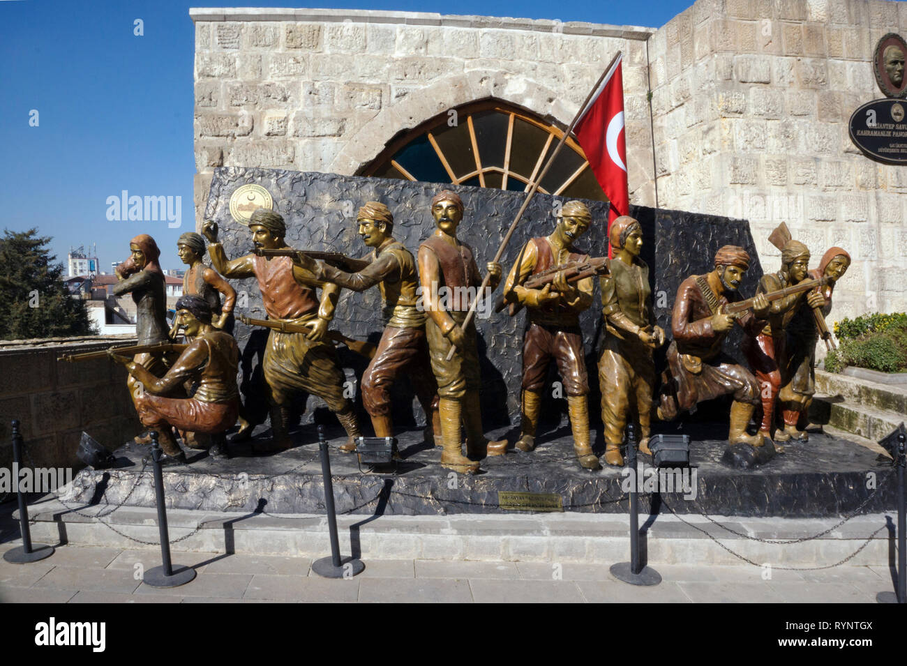 Le Château de Gaziantep et Mémorial de la guerre d'indépendance, Gaziantep Turquie Banque D'Images