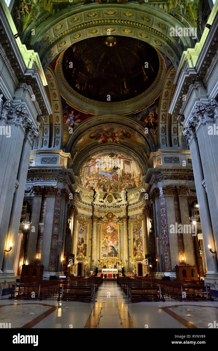 L'église de Saint Ignace de Loyola au Campus Martius, Rome, avec les fresques d'Andrea Pozzo Banque D'Images
