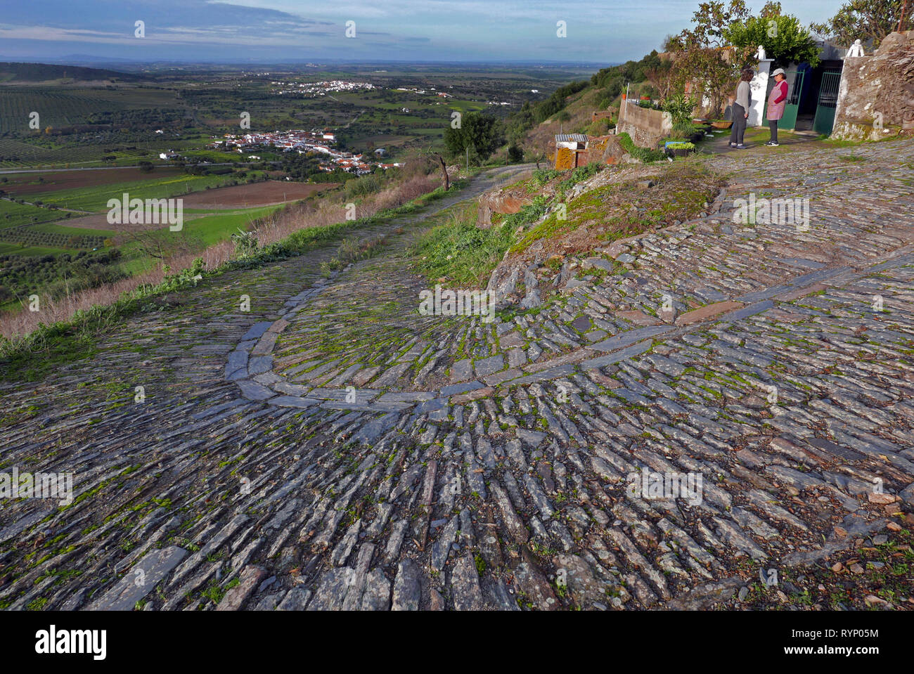 Un villagein Monsaraz médiévale l'Alentejo du Portugal Banque D'Images