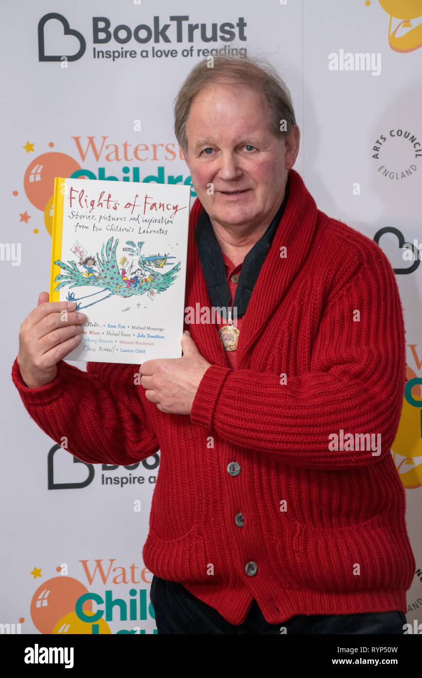 Dans le cadre de l'Waterstones Children's Laureate 20e anniversaire, les anciens lauréats se réunir à l'occasion de la publication du nouveau lauréat des envolées d'anthologie (Walker Books). Cela inclut l'auteur à succès Michael Morpurgo, qui a créé le Children's Laureate, ainsi que la lauréate et primé, écrivain et artiste Lauren enfant. Avec : Michael Morpurgo Où : London, Royaume-Uni Quand : 11 Feb 2019 Crédit : Paul Taylor/WENN.com Banque D'Images
