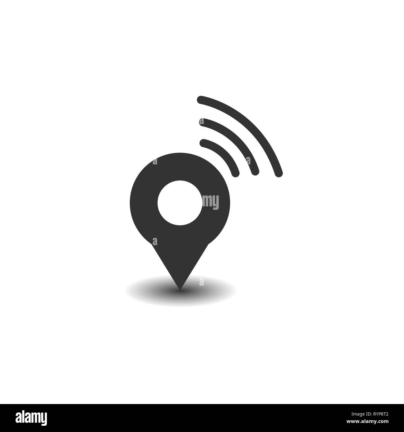 L'emplacement du pointeur de carte de connexion wifi avec l'icône pin vecteur symbole Illustration de Vecteur