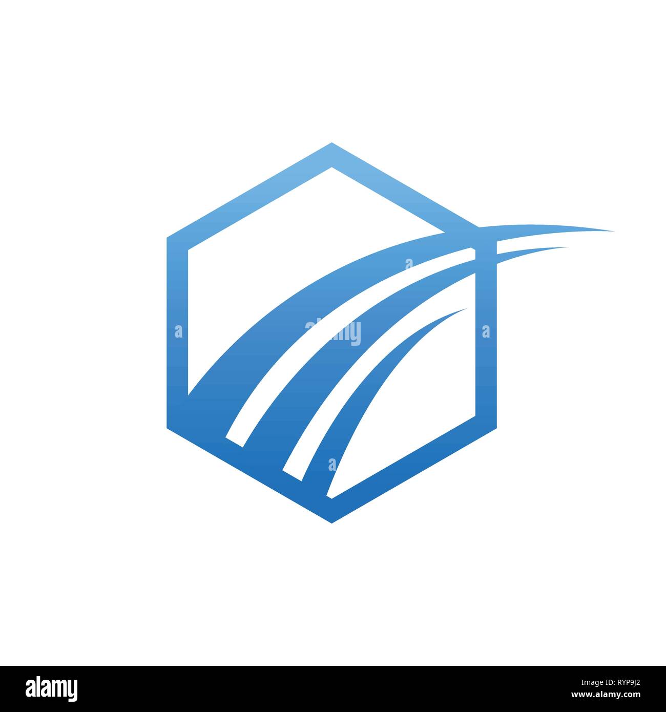 Hexagone résumé vecteur conception logo ailes d'illustration. Élément de design des ailes créatives Illustration de Vecteur