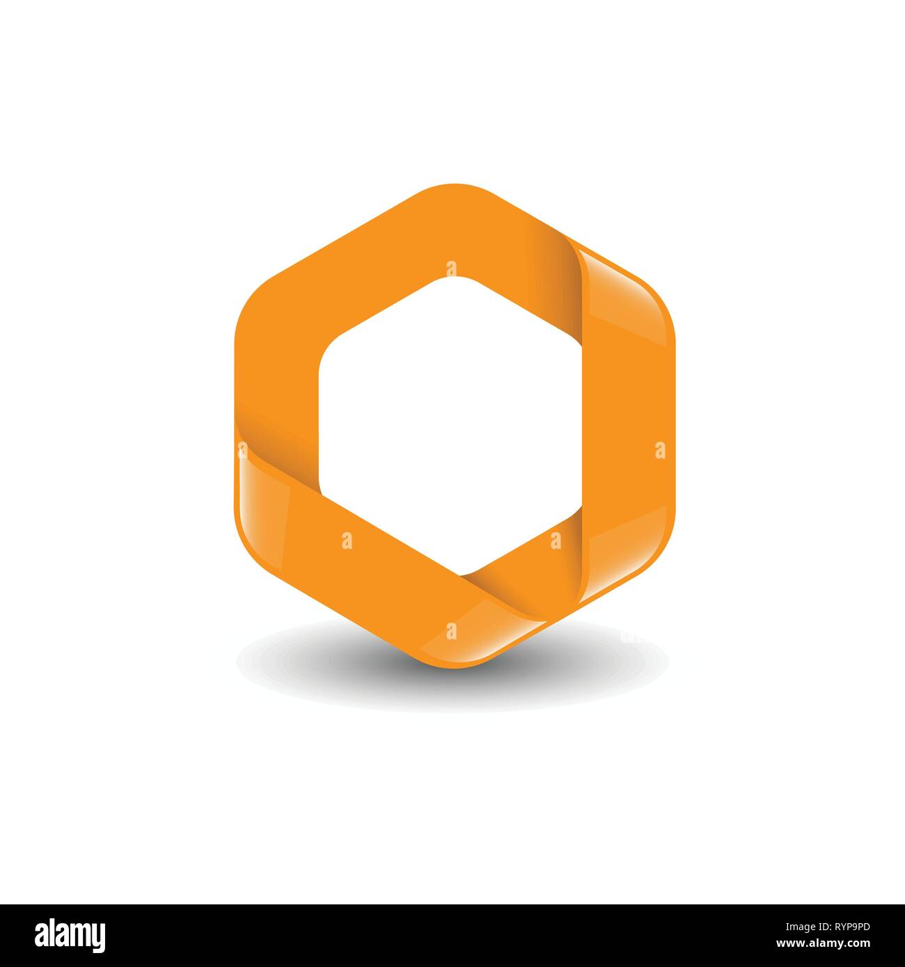 - Couleur orange marque hexagonale hexagone logo vector concept illustration. L'élément de conception. Illustration de Vecteur