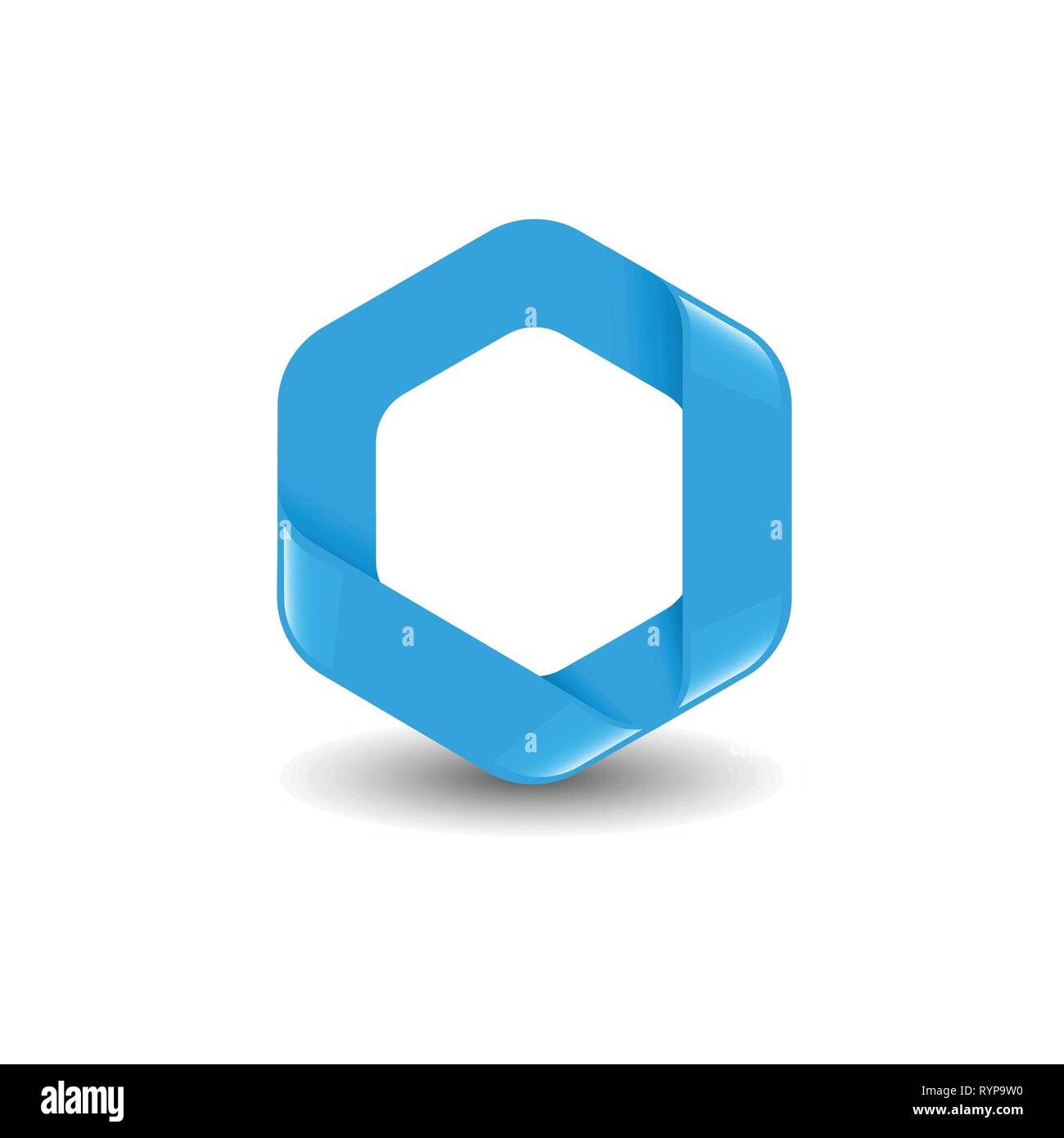 - Couleur bleu marque hexagonale hexagone logo vector concept illustration. L'élément de conception. Illustration de Vecteur