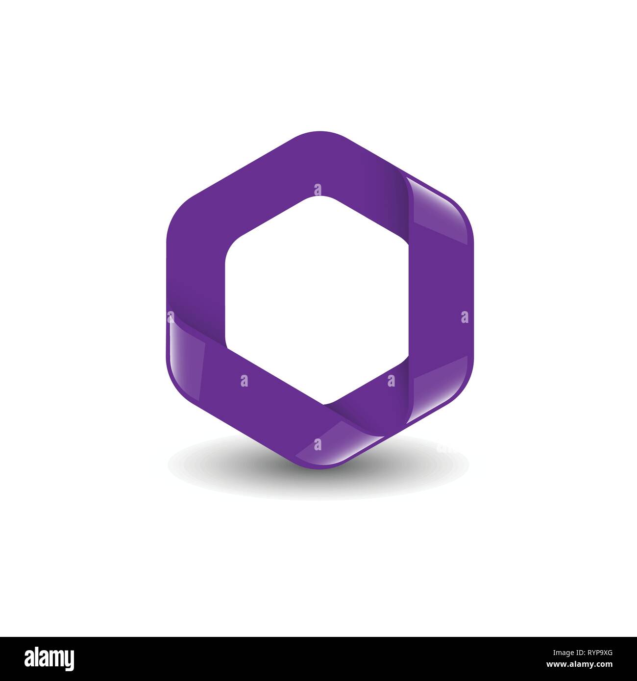 - Hexagonal hexagonal couleur pourpre marque logo vector concept illustration. L'élément de conception. Illustration de Vecteur