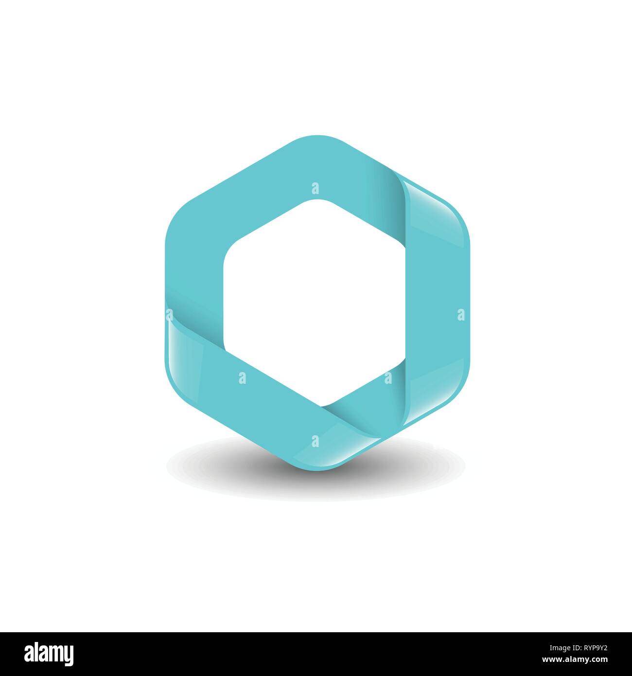 - Couleur bleu marque hexagonale hexagone logo vector concept illustration. L'élément de conception. Illustration de Vecteur