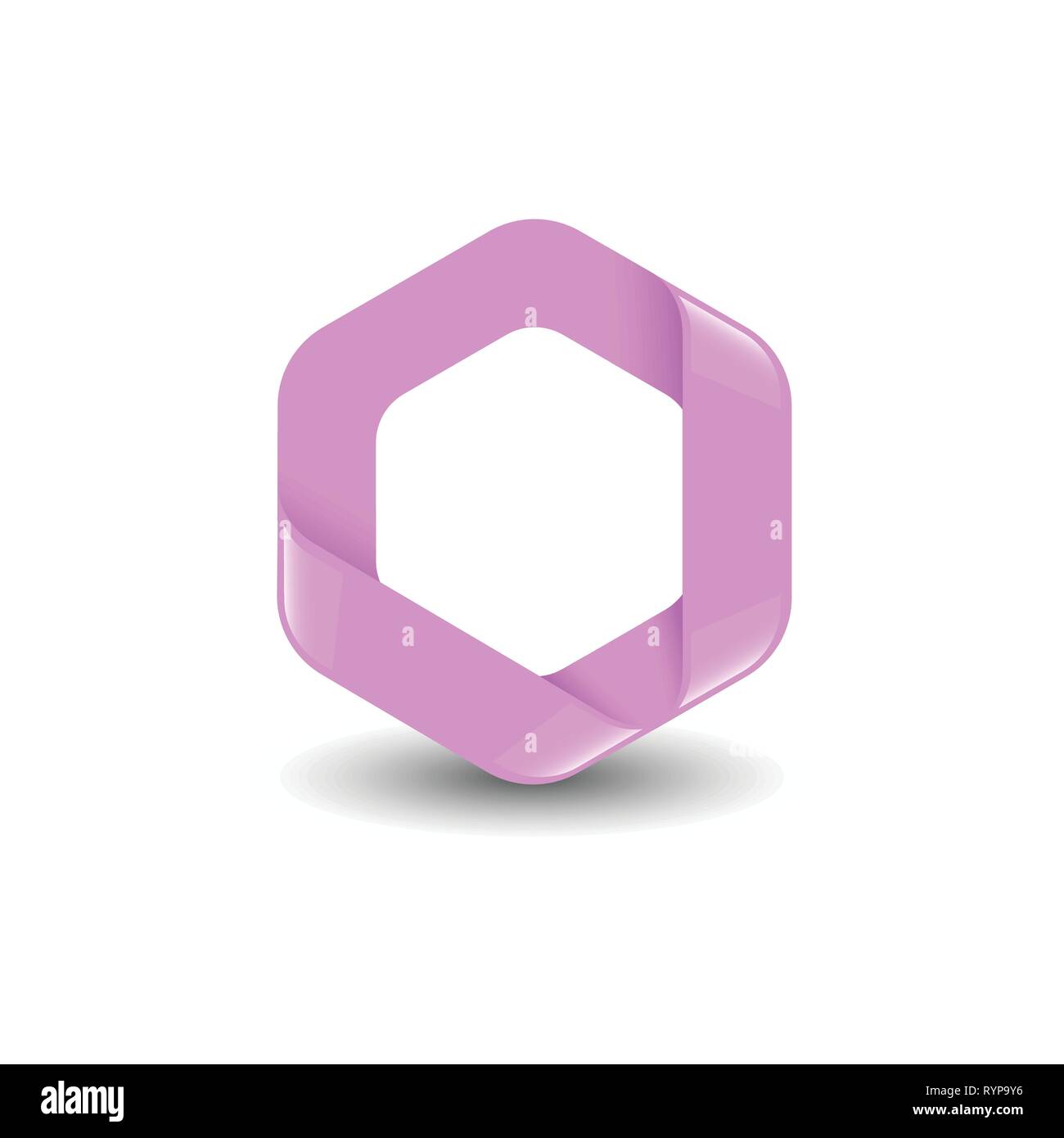 - Hexagonal hexagonal couleur rose marque logo vector concept illustration. L'élément de conception. Illustration de Vecteur