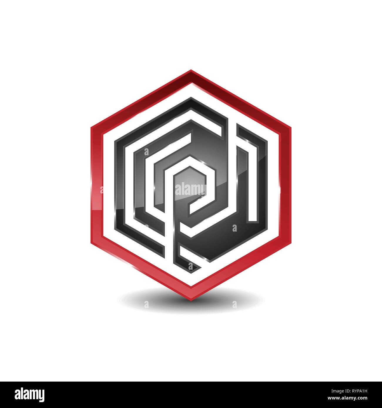 Hexagone - logo Vector concept illustration. Géométrique hexagonale logo polygonales. Logo abstrait hexagonale. Logo Vector modèle. L'élément de conception. Illustration de Vecteur
