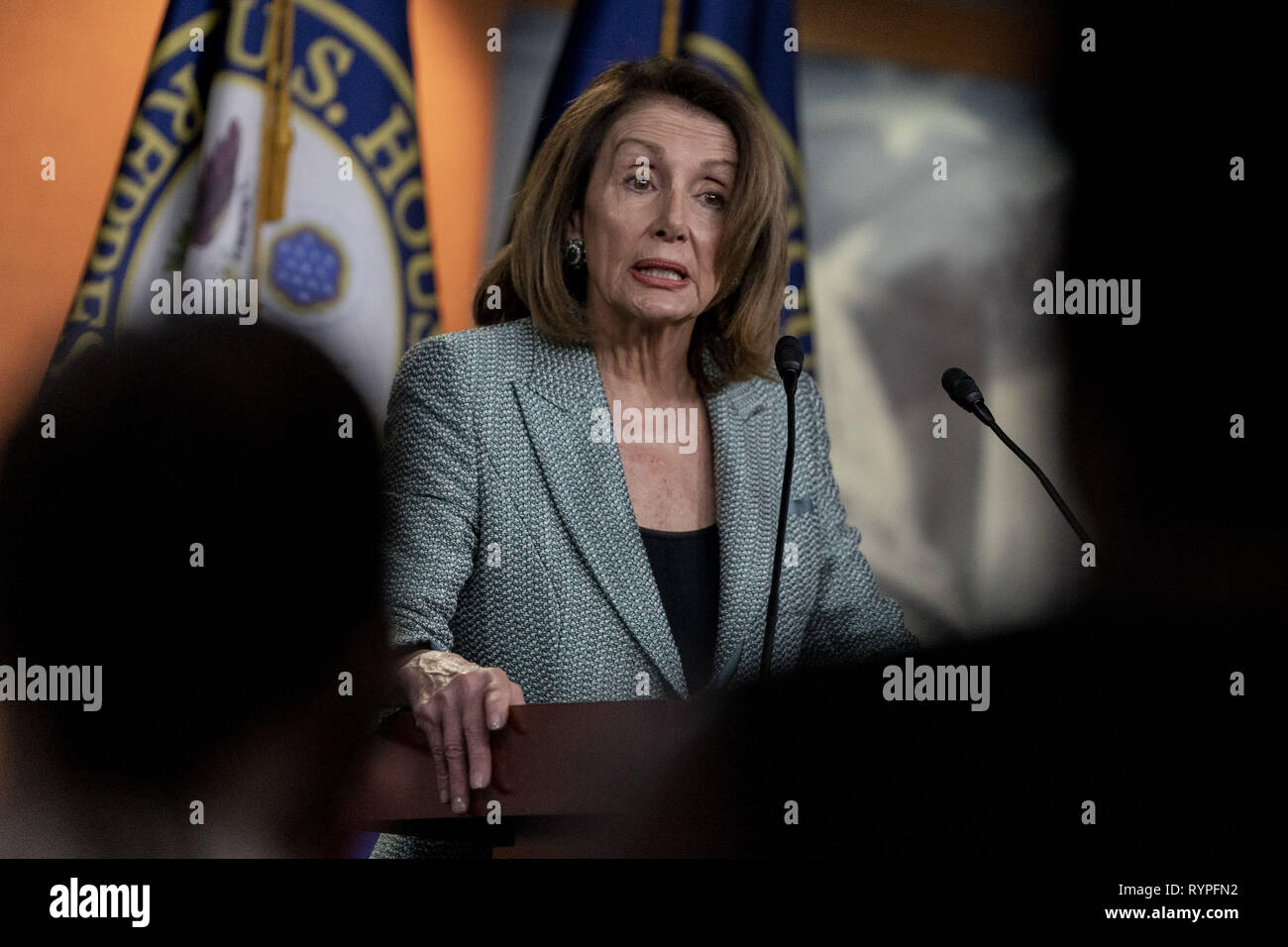 Washington, District de Columbia, Etats-Unis. 14Th Mar, 2019. La Présidente de la Chambre Nancy Pelosi (D-CA) tient sa conférence de presse hebdomadaire, le 14 mars 2019 Credit : Douglas Christian/ZUMA/Alamy Fil Live News Banque D'Images