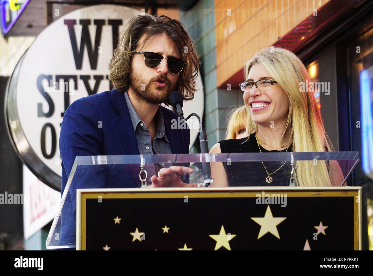 Los Angeles, USA. 14Th Mar, 2019. Alvin et les Chipmunks Hollywood Star 009 Janice Karman, Ross Bagdasarian, Michael Bagdasarian et Vanessa Bagdasarian célébrer Alvin & les chipmunks' 60e anniversaire avec une étoile sur le Hollywood Walk of Fame Le 14 mars 2019 à Hollywood, Californie Crédit : Tsuni/USA/Alamy Live News Banque D'Images